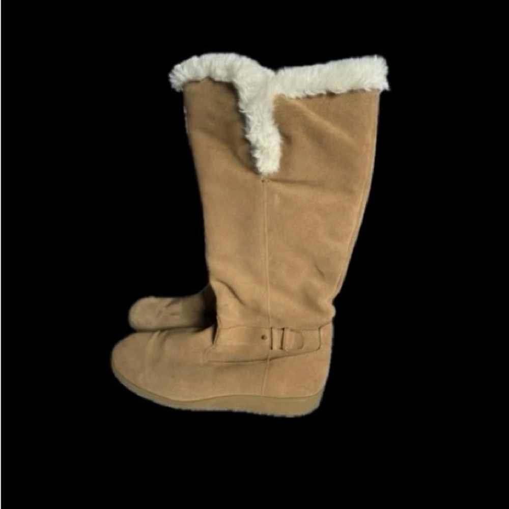 Lands' End Tan Winter Boots with Faux Fur